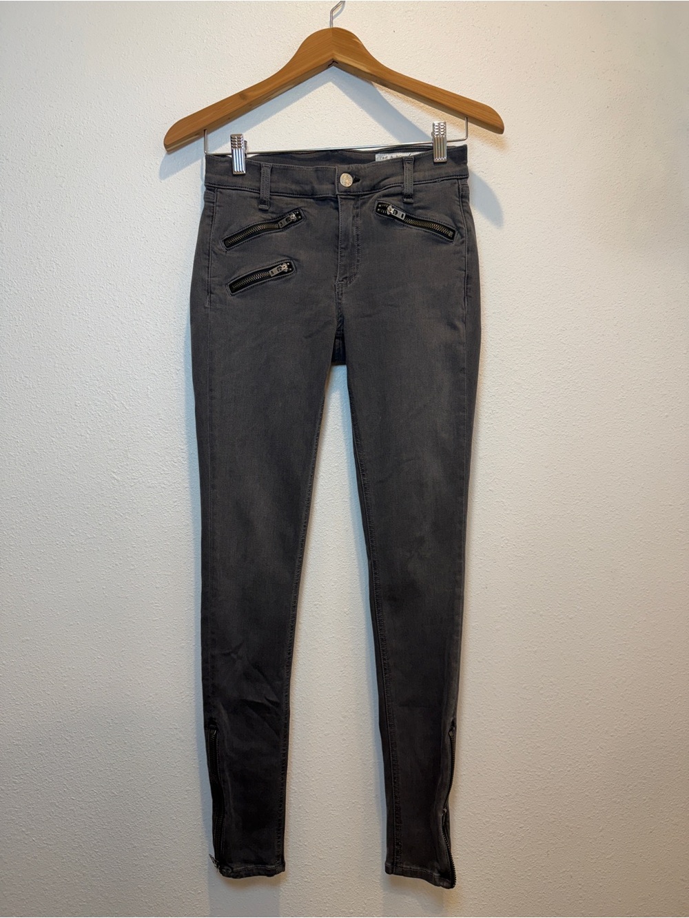 rag & bone Dark Gray  Moto Zipper Seattle 27 Excellent Used Condition